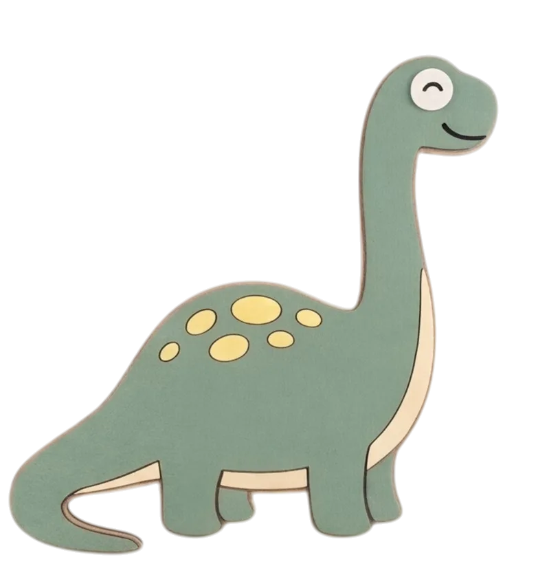 Personalized Wooden Brachiosaurus Nursery Lamp & Night Light