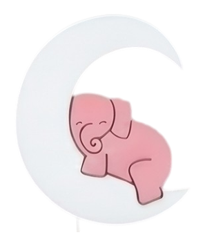 Personalized Wooden Elephant On Moon Nursery Lamp & Night Light