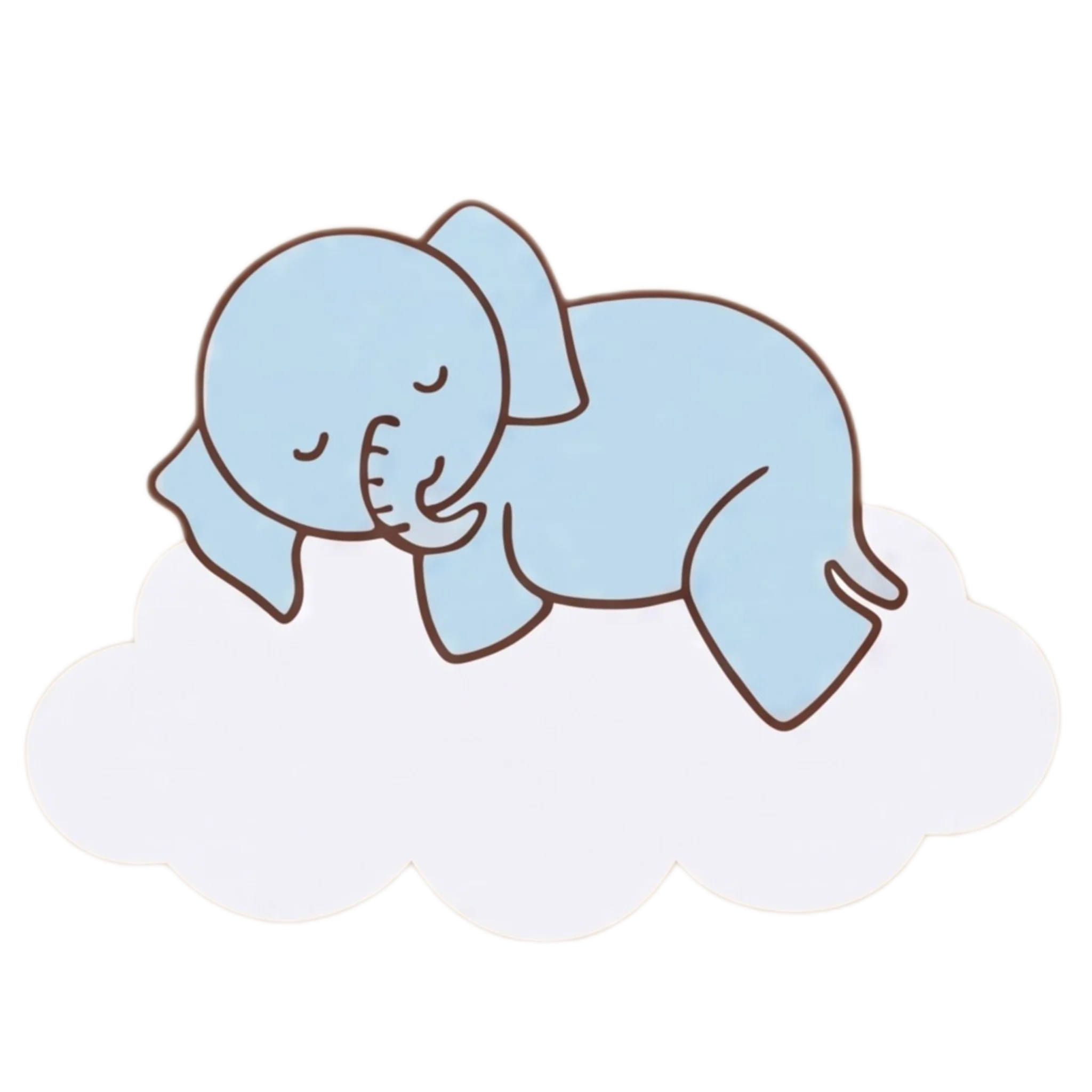 Personalized Wooden Elephant On Clouds Nursery Lamp & Night Light