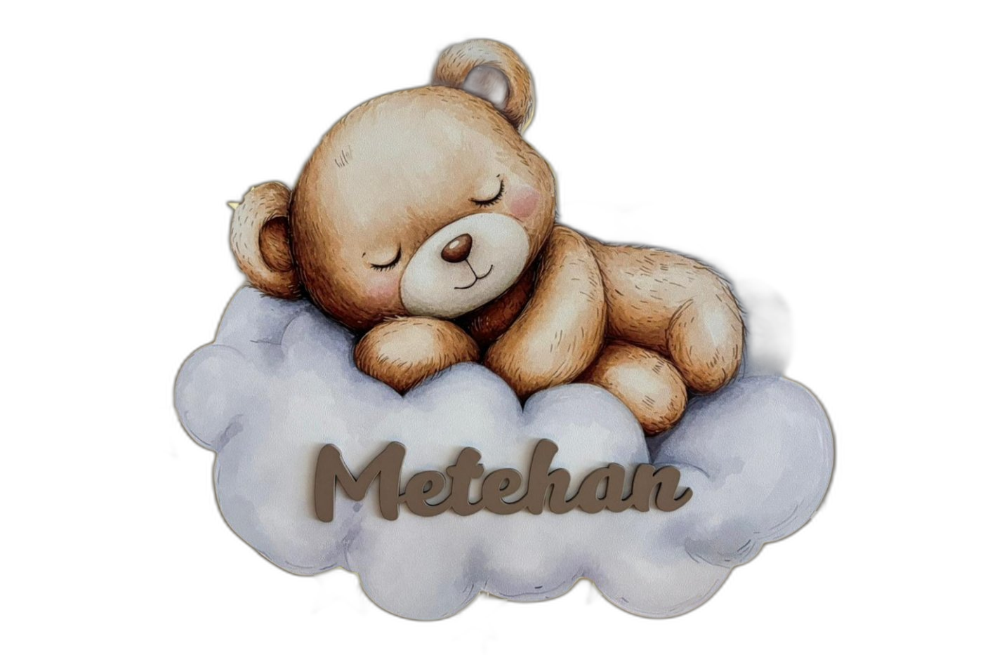 Personalized Teddy Bear on Cloud Lamp