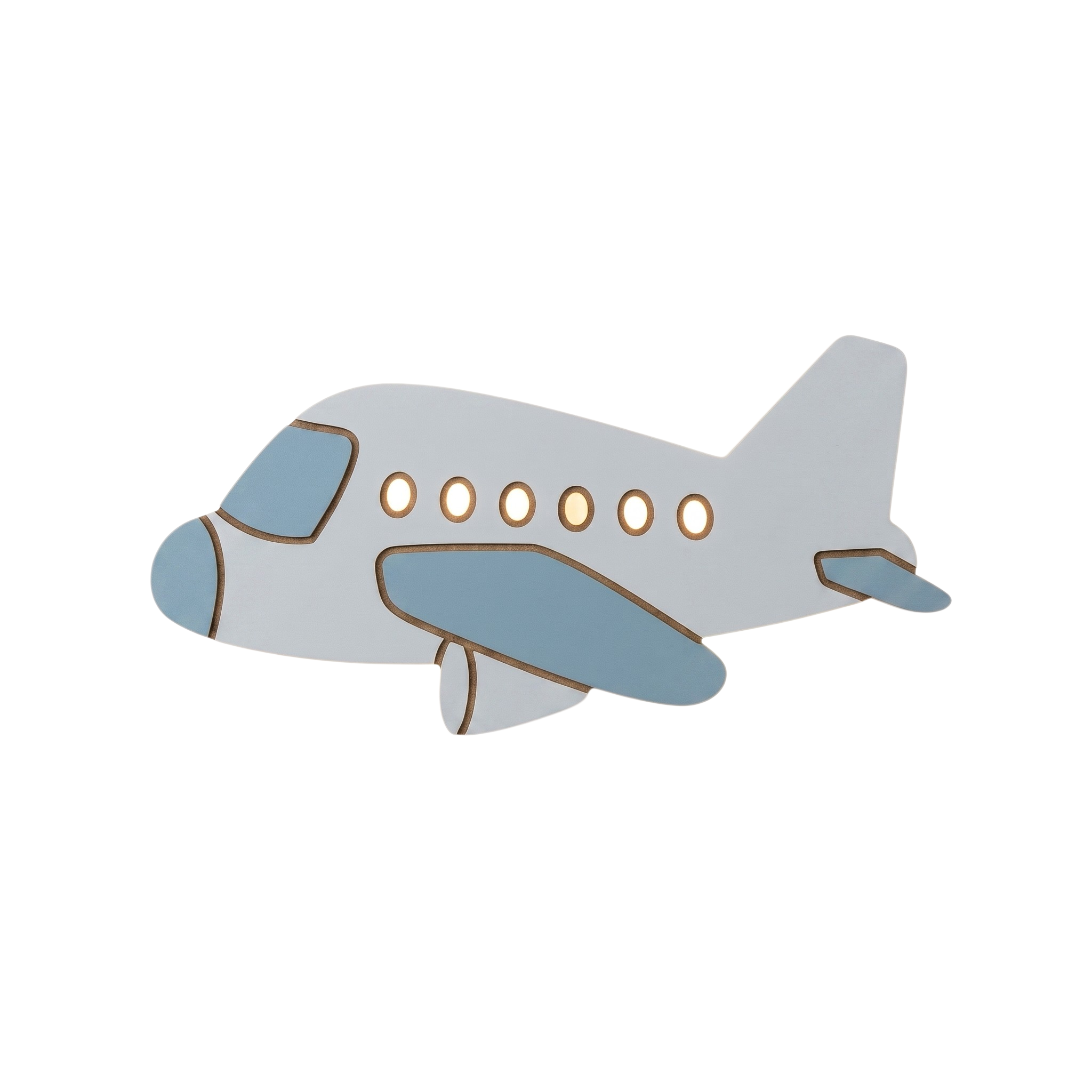 Personalized Wooden Airplane Nursery Lamp & Night Light
