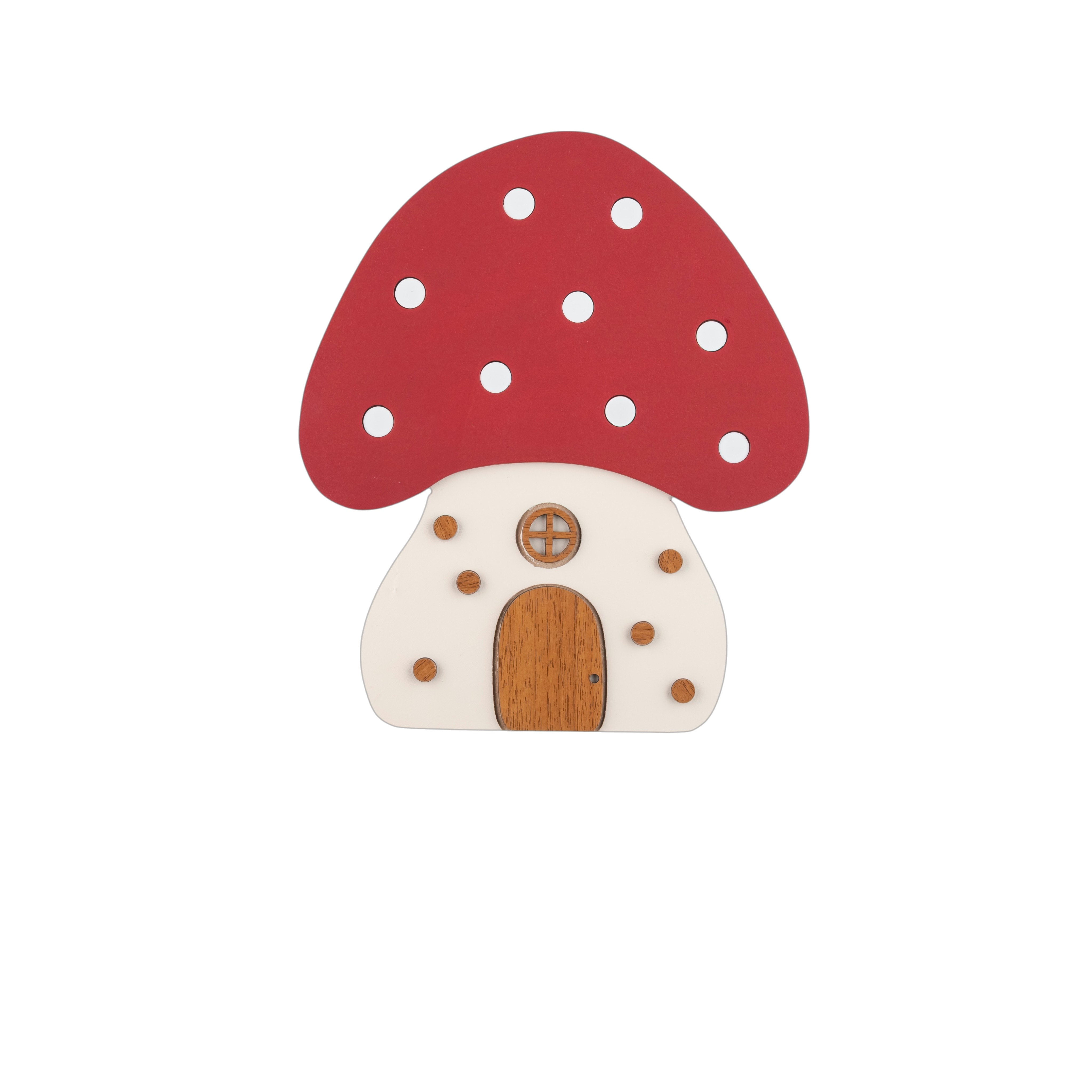 Personalized Wooden Mushroom Nursery Lamp & Night Light