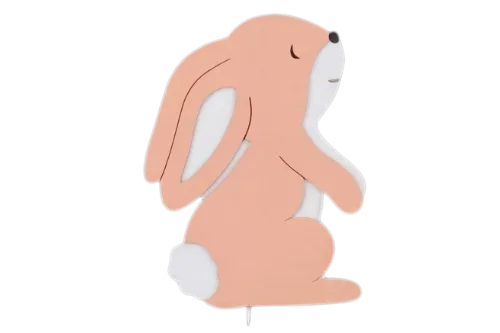 Personalized Wooden Rabbit Nursery Lamp & Night Light