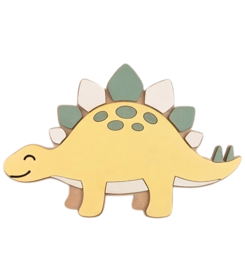 Personalized Wooden Stegosaurus Nursery Lamp & Night Light