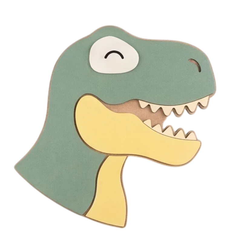 Personalized Wooden Tyrannosaurus Nursery Lamp & Night Light