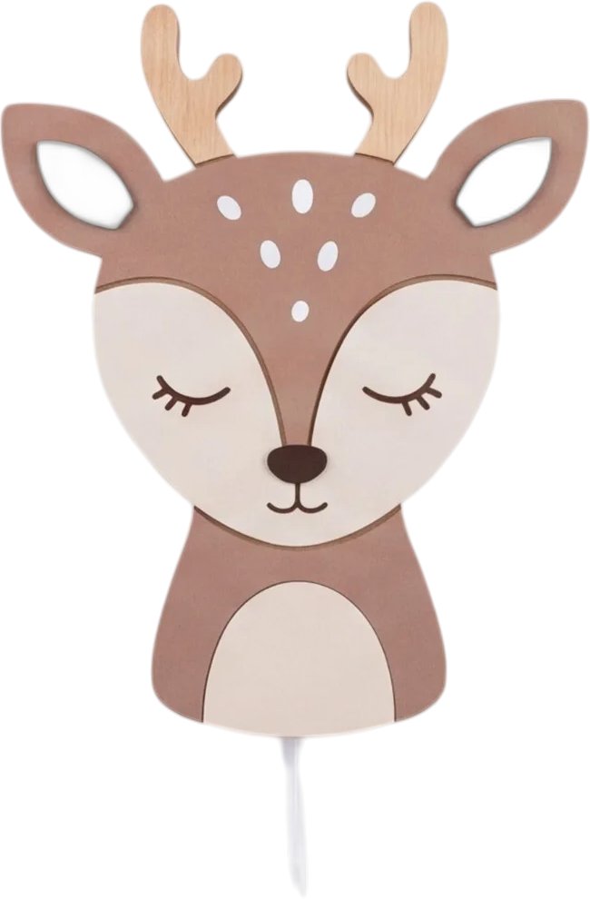 Personalized Wooden Deer Nursery Lamp & Night Light