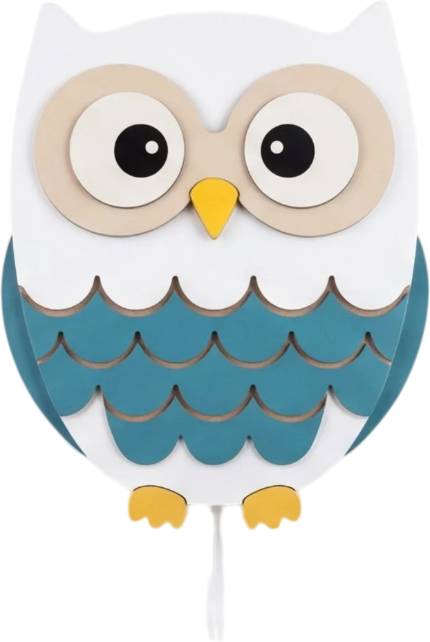 Personalized Wooden Owl Nursery Lamp & Night Light