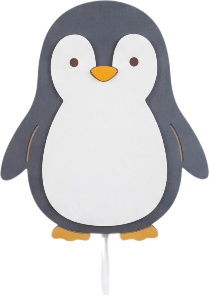 Personalized Wooden Penguin Nursery Lamp & Night Light
