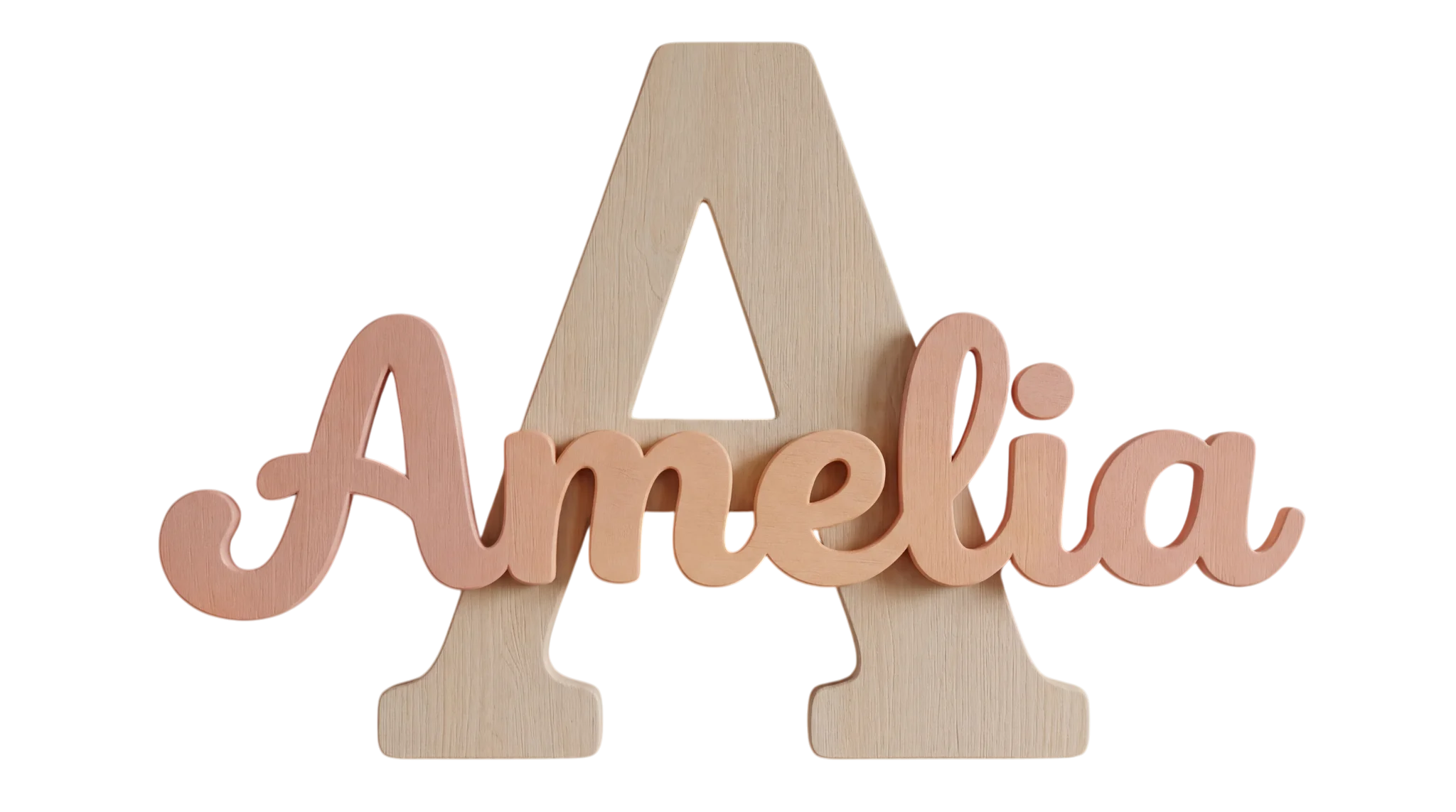 Personalized Wooden Letter Nursery Lamp & Night Light