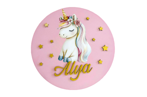 Personalized Unicorn Wooden Door Sign
