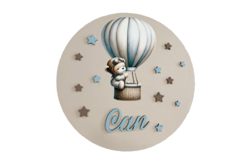Personalized Balloon Beige Door Sign