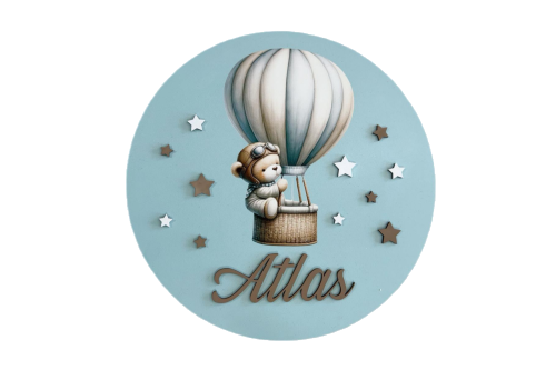 Personalized Balloon Wooden Door Sign